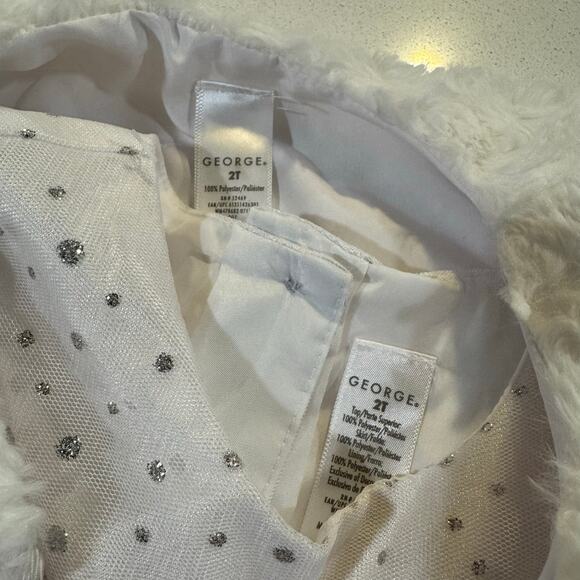 George Toddler Girl 2T White Cardigan and Formal Dress New W/o Tags - Picture 4 of 5